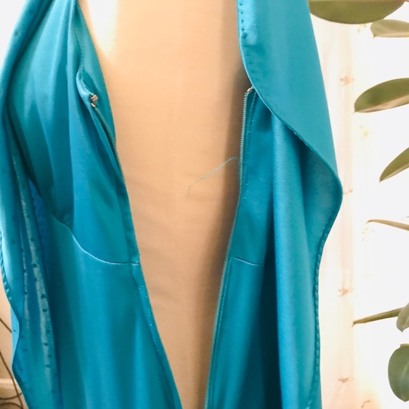 ILGWU Deep Sea Green One Shoulder Sequin Gown - Picture 8 of 8